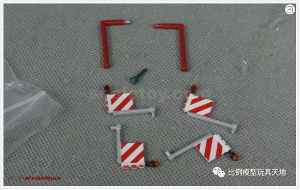 支撐腿，警示燈，警示牌等。